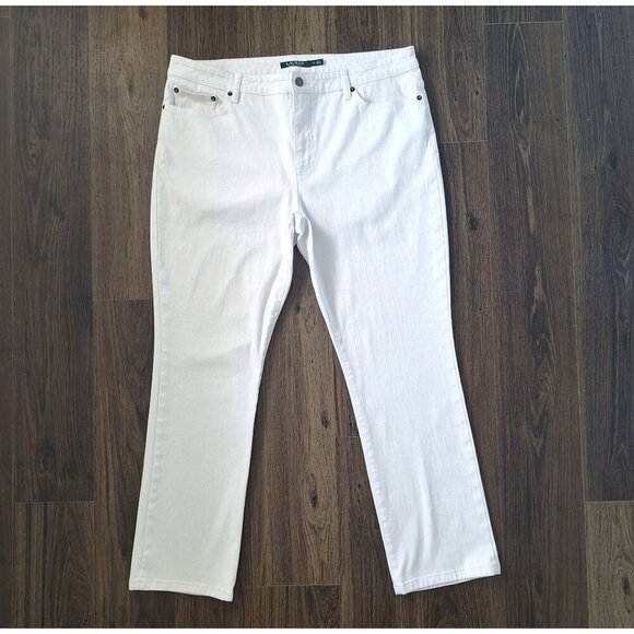 💙 Ralph Lauren White Denim Straight Leg - Picture 1 of 9
